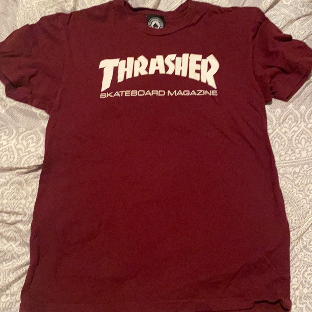 maroon thrasher shirt